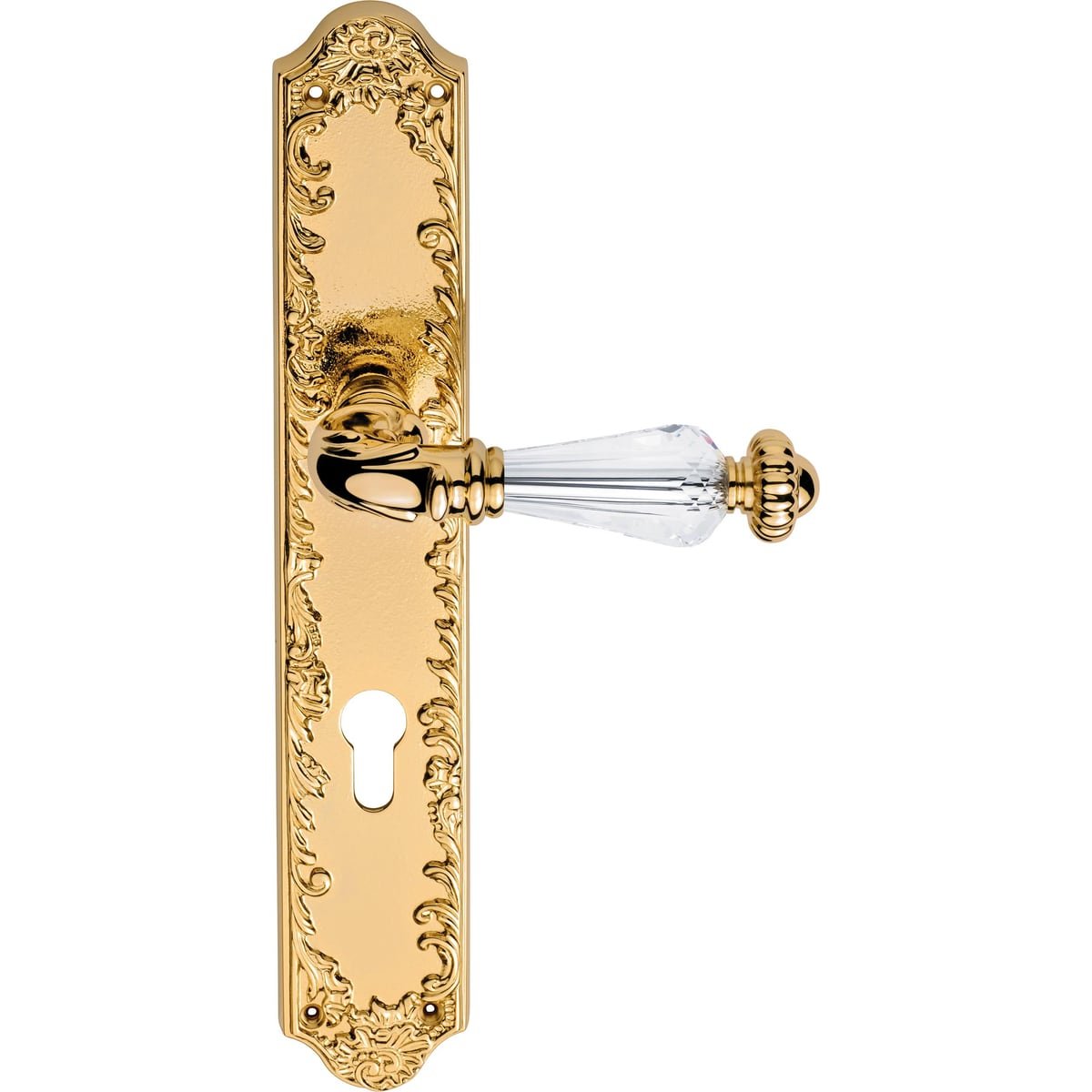 Ninfa Crystal 1543 PL — Door handle on backplate Ninfa Crystal | Linea Calì Door handle on backplate Ninfa Crystal — Linea Calì 1543 PL - Image 1