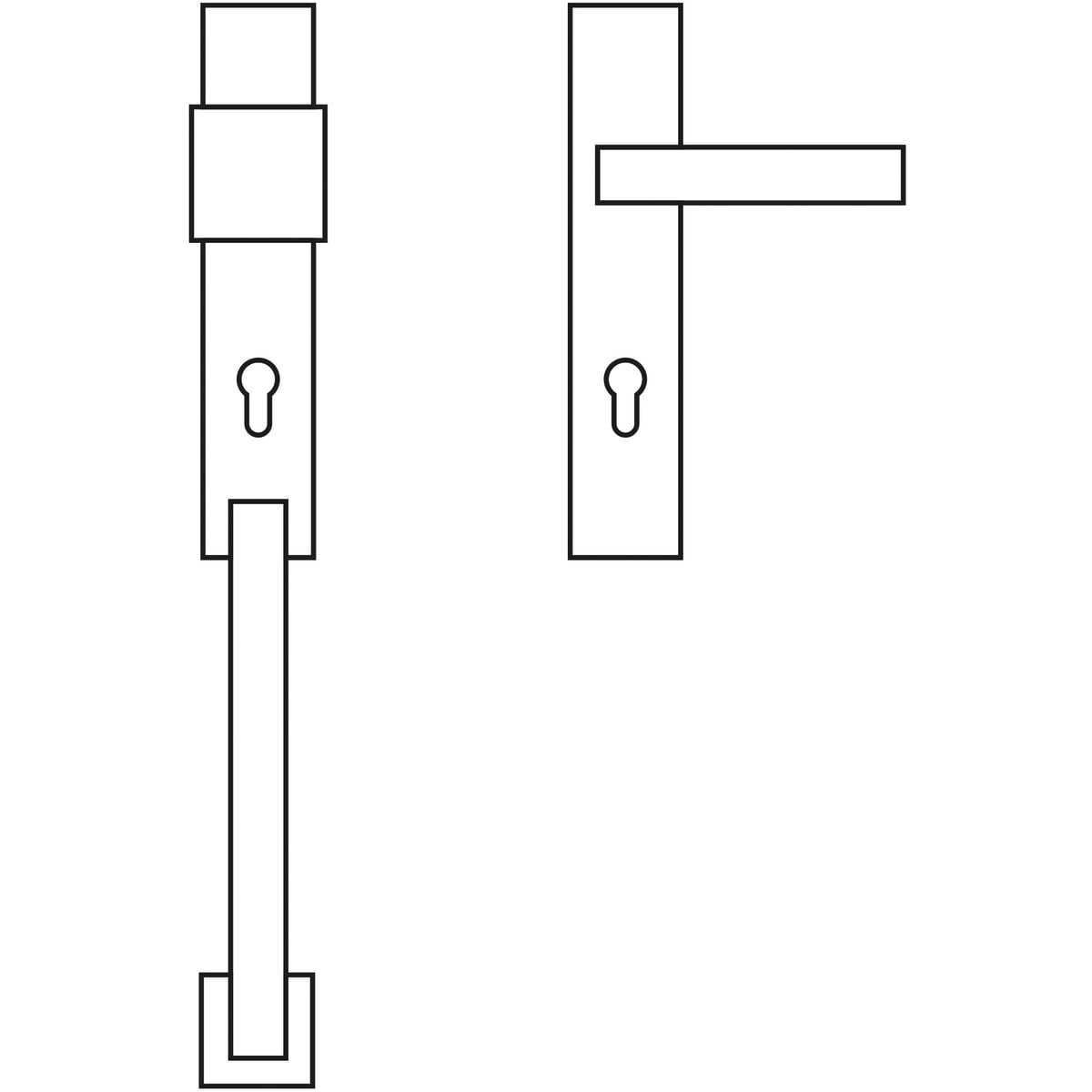 Rombo 1420ED/ES — Entrance handle set Rombo | Linea Calì Entrance handle set Rombo — Linea Calì 1420ED/ES - Image 1