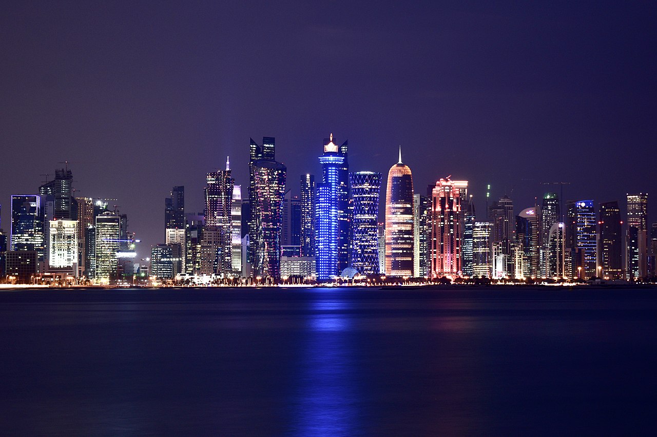 Panorama di Doha Lo stadio iconici di Lusail sorge a nord di Doha.