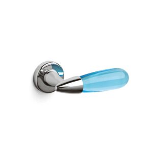 GLASS DOOR HANDLE AURORA OLIVARI Polished chrome/light blue