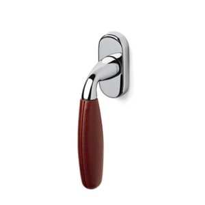 WINDOW HANDLE DK CLUB OLIVARI WINDOW HANDLE WITH POLISHED CHROME/BROWN LEATHER