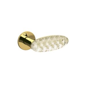 Z6- CRYSTAL ROYAL OLIVARI DOOR HANDLE IN shiny/transparent super gold glass