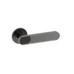 Maniglia Aqua ottone rossette 51mm Finitura Super Antracite Satinato+ Cristallo Fumé
